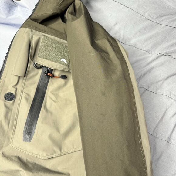 Simms G4 Pro Goretex Fly Fishing Wading Jacket Hooded Dark Green Size Large - Picture 6 of 14